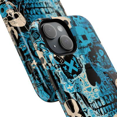 Electric Skull Graffiti · Tough 2.0 Magnetic Phone Case for iPhone · Blue