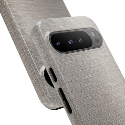 Brushed Silver Alloy · Tough Phone Case for Pixel ·  Silver
