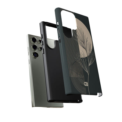 Black Tough Phone Case for Samsung - Obsidian Sand Willow