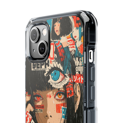 Shibuya Street Collage · Clear Impact Magnetic Phone Case for iPhone · Red