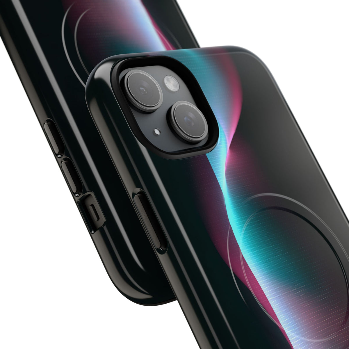 Neon Pixel Flow · Tough 2.0 Magnetic Phone Case for iPhone · Black
