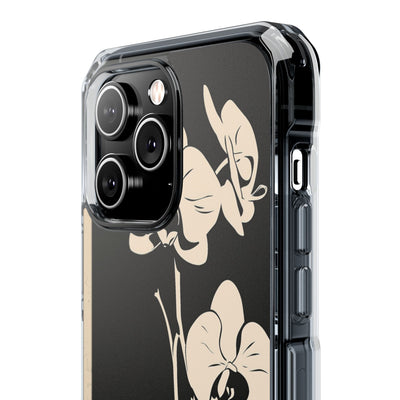 Black Impact MagSafe Phone Case for iPhone - Obsidian Bone Orchid