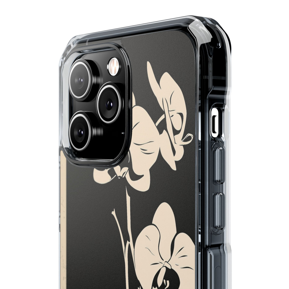 Nocturne Orchid · Clear Impact Magnetic Phone Case for iPhone ·  Black