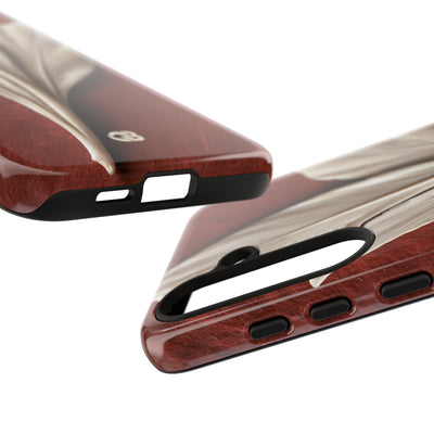 Carved Ivory Plume · Tough Phone Case for Samsung · Red
