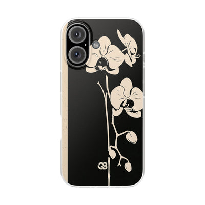 Black Lite Phone Case for iPhone - Obsidian Bone Orchid
