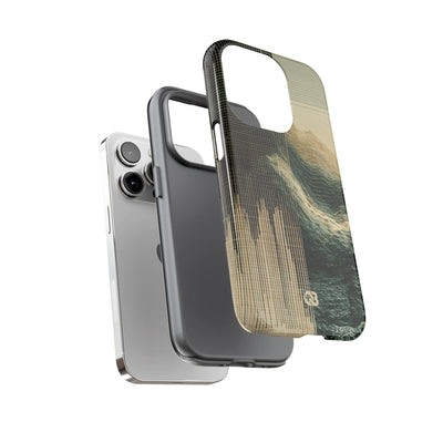 Beige Tough Phone Case for iPhone - Veridian Data Ridge
