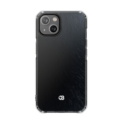 Brushed Obsidian Steel · Clear Impact Magnetic Phone Case for iPhone ·  Black
