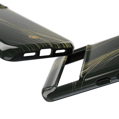 Green Tough Phone Case for Google Pixel - Midnight Gilded Grass