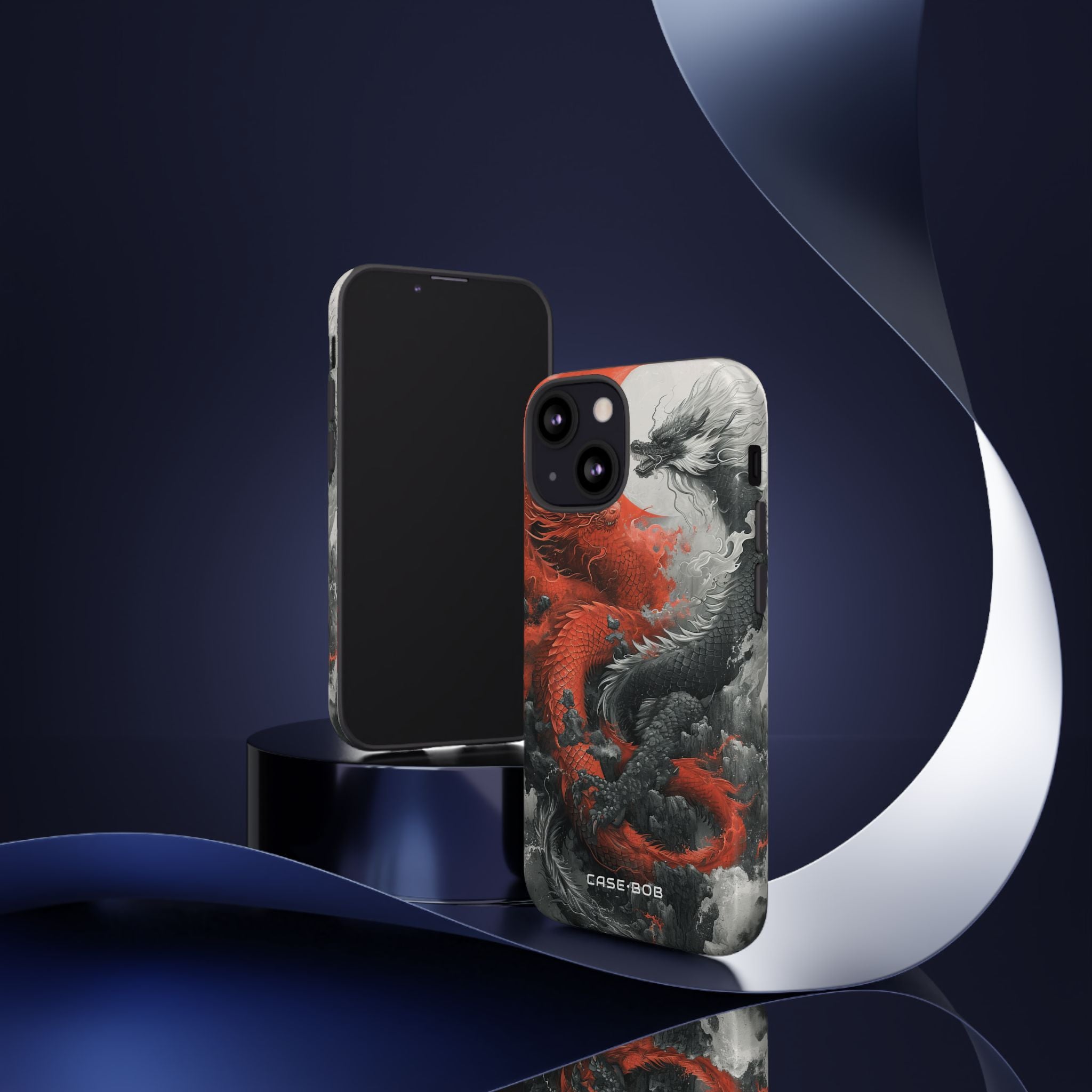 Twin Dragons Crimson iPhone 13 Mini Case - Tough
