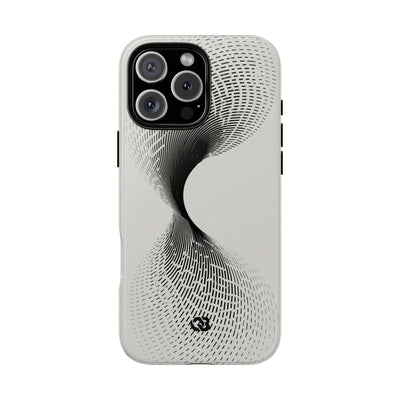 White Tough Phone Case for iPhone - Linear Torsion Grid