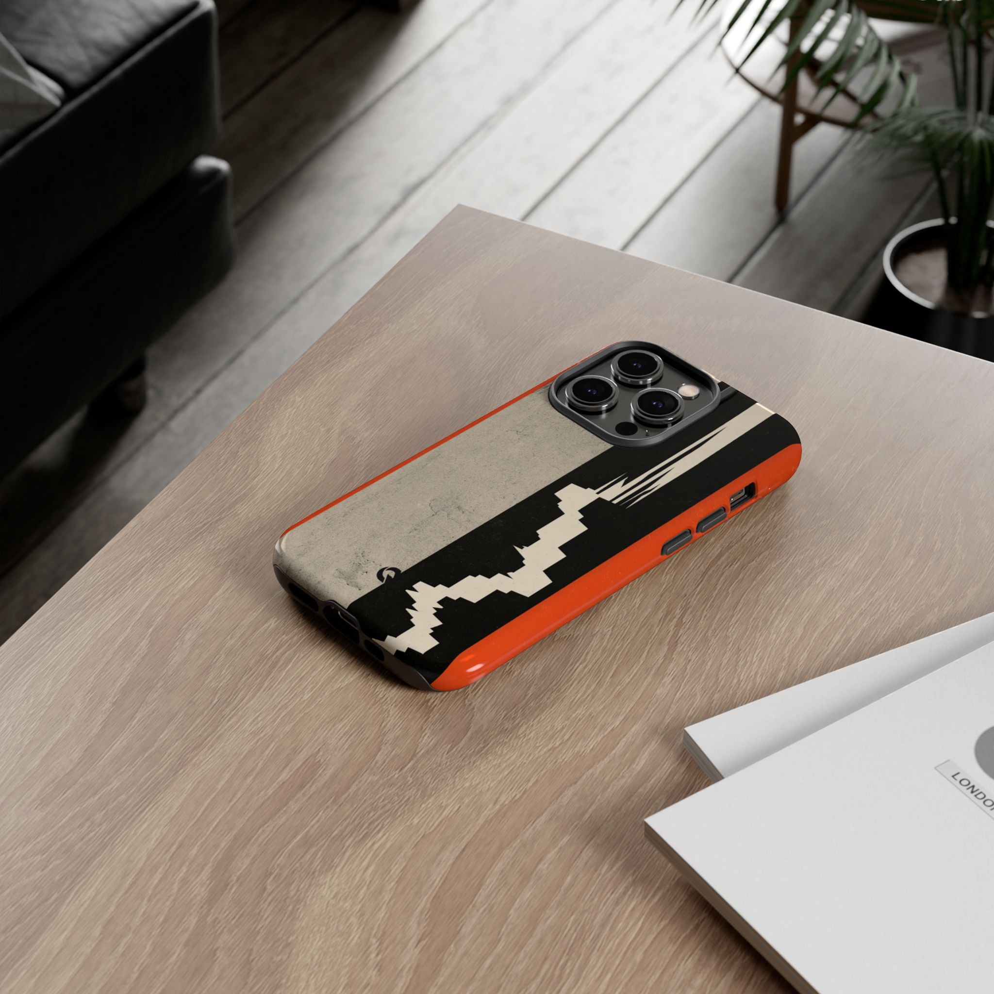 Orange Tough Phone Case for iPhone - Orange Monolith Rift