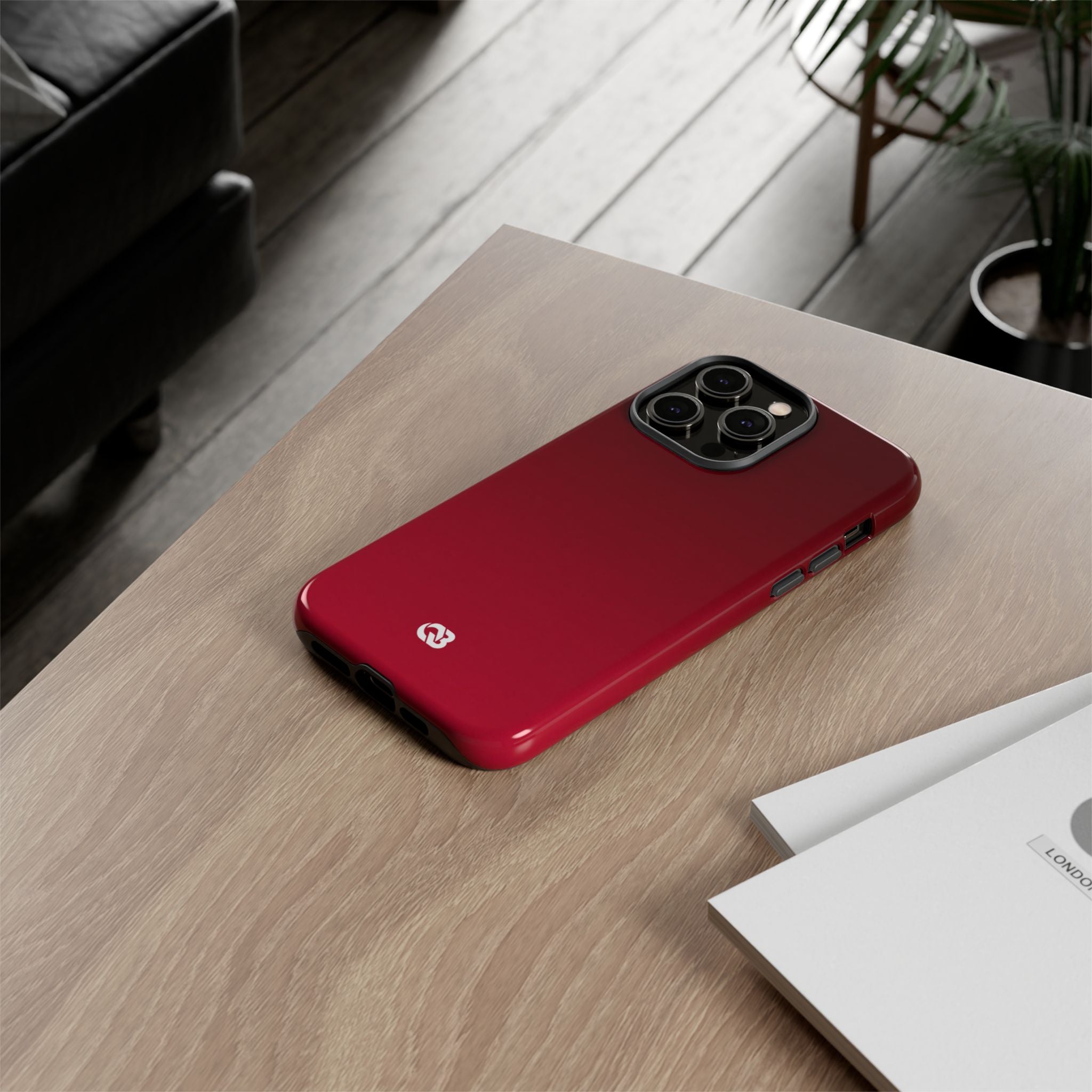Red Tough Phone Case for iPhone - Crimson Velvet Fade