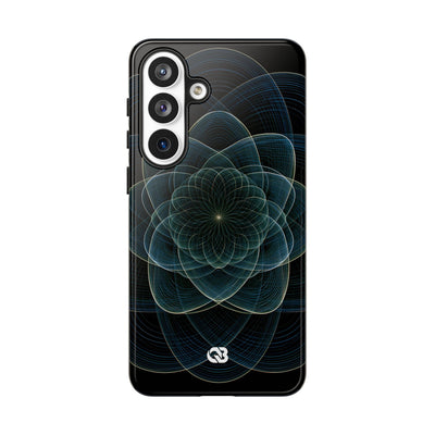 Blue Tough Phone Case for Samsung - Celestial Wireframe Bloom