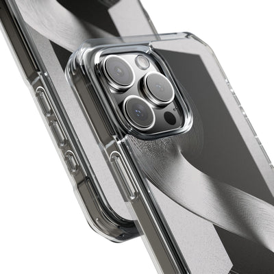 Grey Impact MagSafe Phone Case for iPhone - Obsidian Moiré Wave