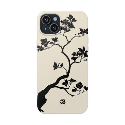 Beige Lite Phone Case for iPhone - Obsidian Bonsai Silhouette