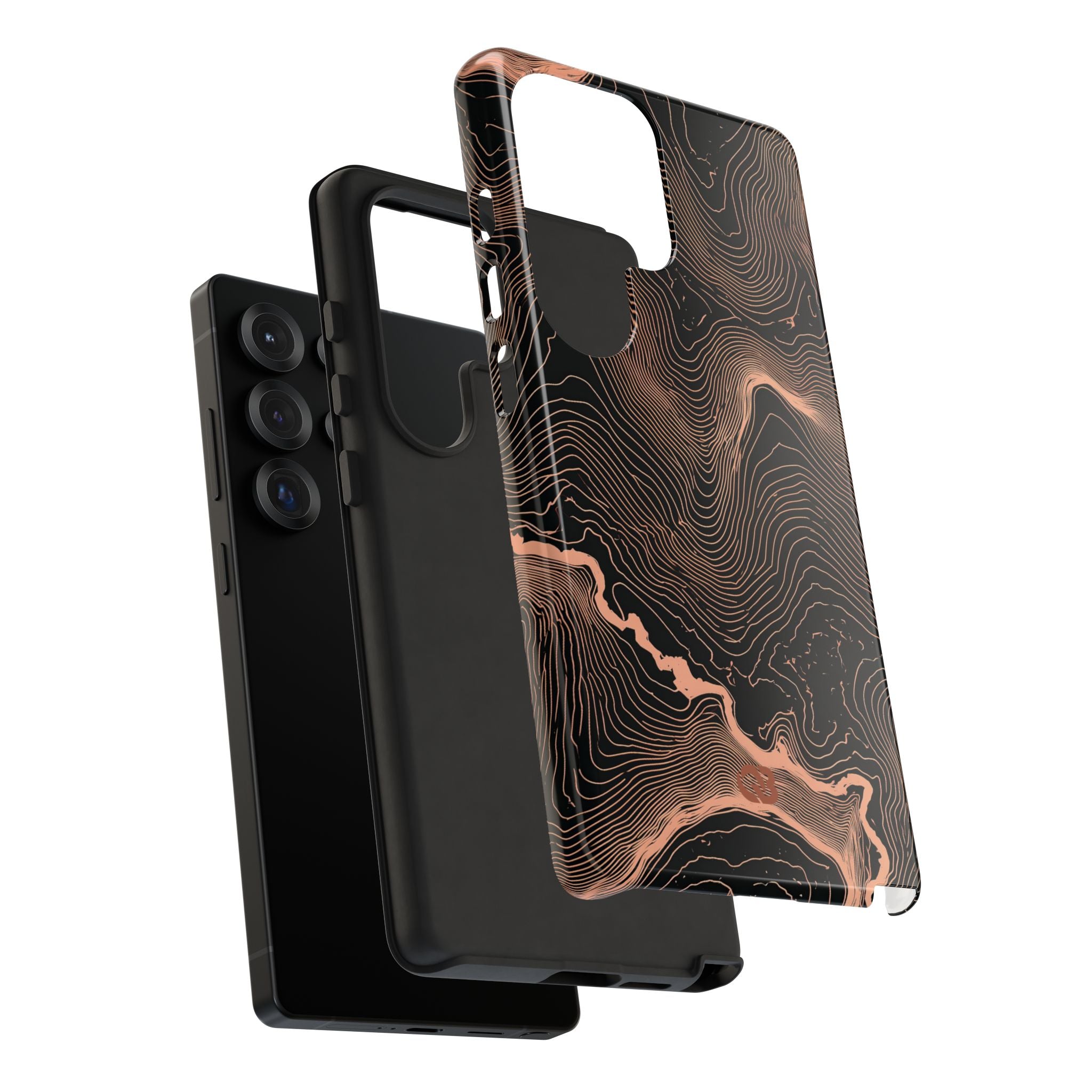 Orange Tough Phone Case for Samsung - Salmon Ridge Topo