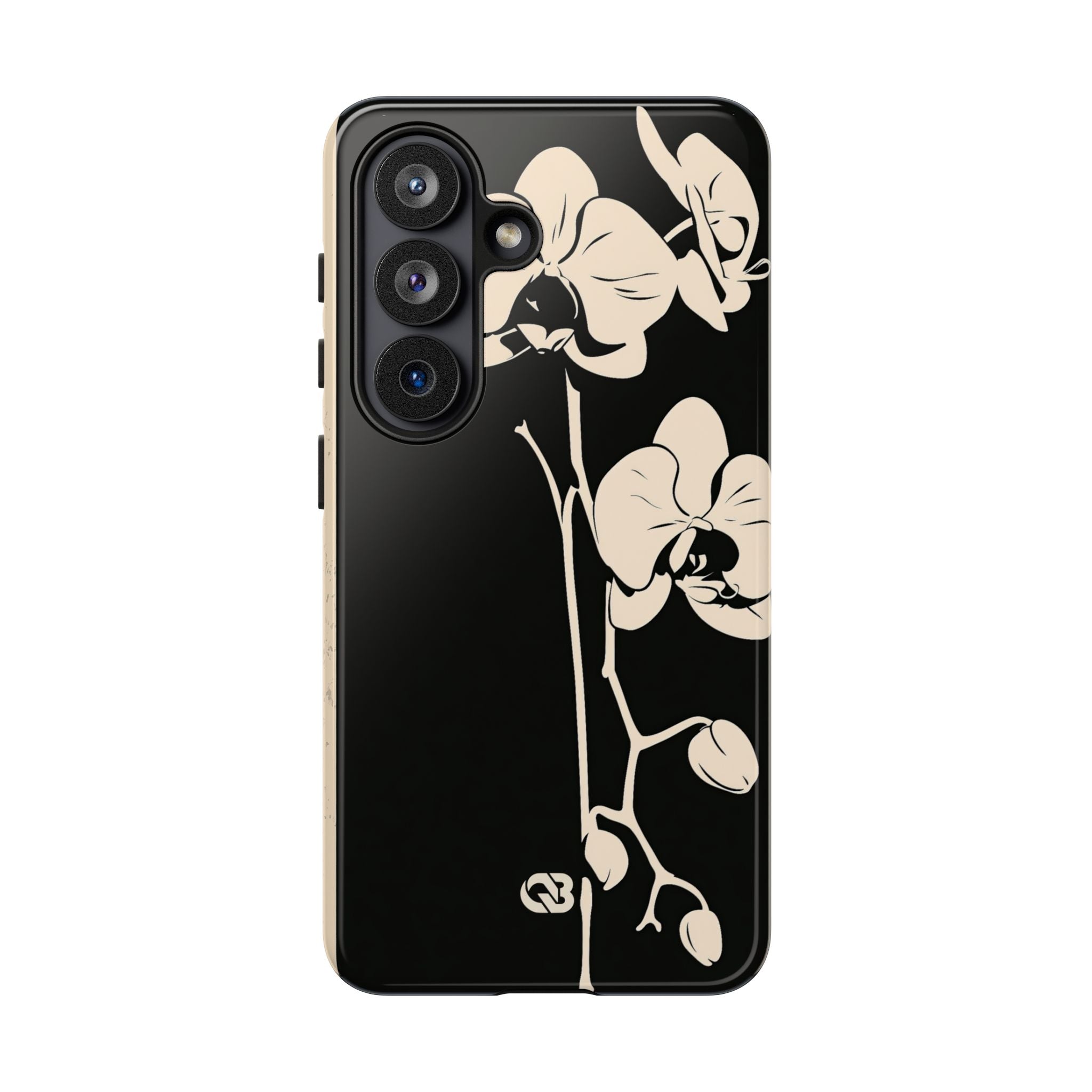 Black Tough Phone Case for Samsung - Obsidian Bone Orchid