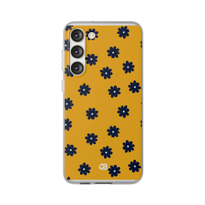 Navy Daisy Mustard · Soft Phone Case for Samsung