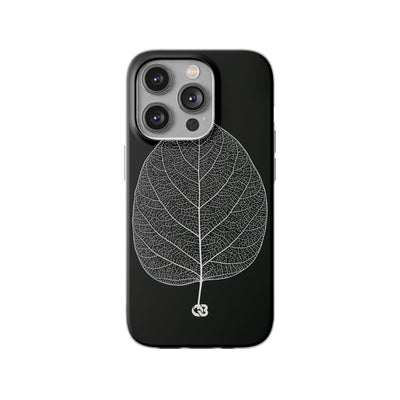 Black Lite Phone Case for iPhone - Bleached Leaf Lattice