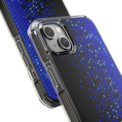 Cobalt Hex Dispersion · Clear Impact Magnetic Phone Case for iPhone · Blue
