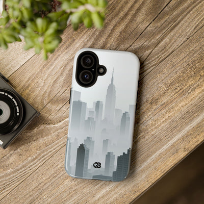 Grey Tough Phone Case for iPhone - Steel Mist Skyline
