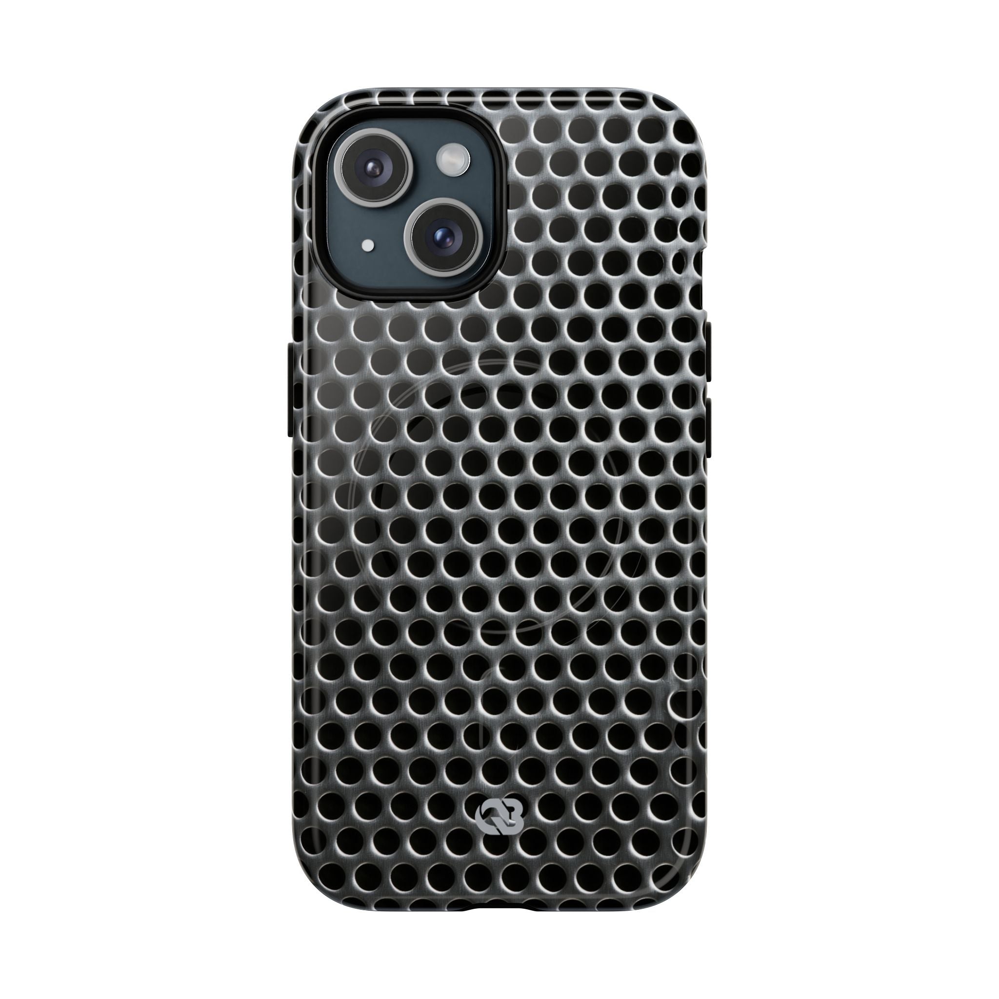 Silver Tough 2.0 Magsafe Phone Case for iPhone - Brutalist Steel Mesh