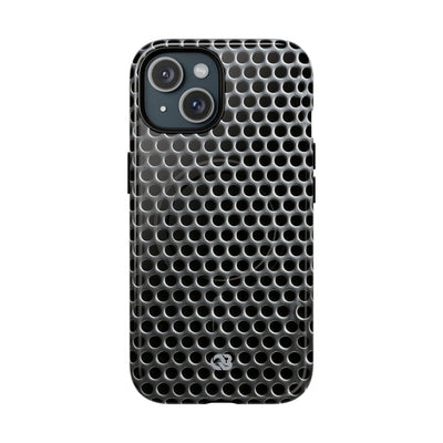 Silver Tough 2.0 Magsafe Phone Case for iPhone - Brutalist Steel Mesh