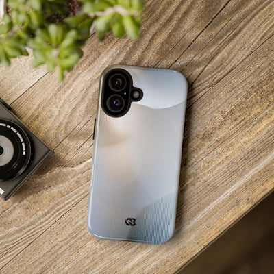 White Tough Phone Case for iPhone - Frosted Ribbed Sphere