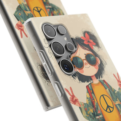 Retro Peace Girl · Soft Θήκη για Samsung