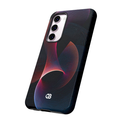 Black Tough Phone Case for Samsung - Cobalt Crimson Flux