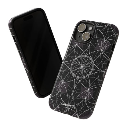 Radiant Petal Orbit iPhone 15 Case - Tough