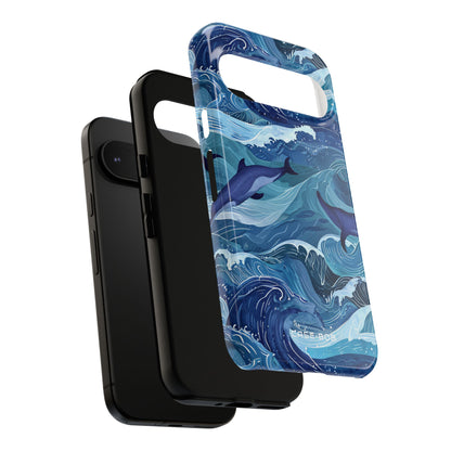 Dolphin Waves Google Pixel 9 Case - Tough