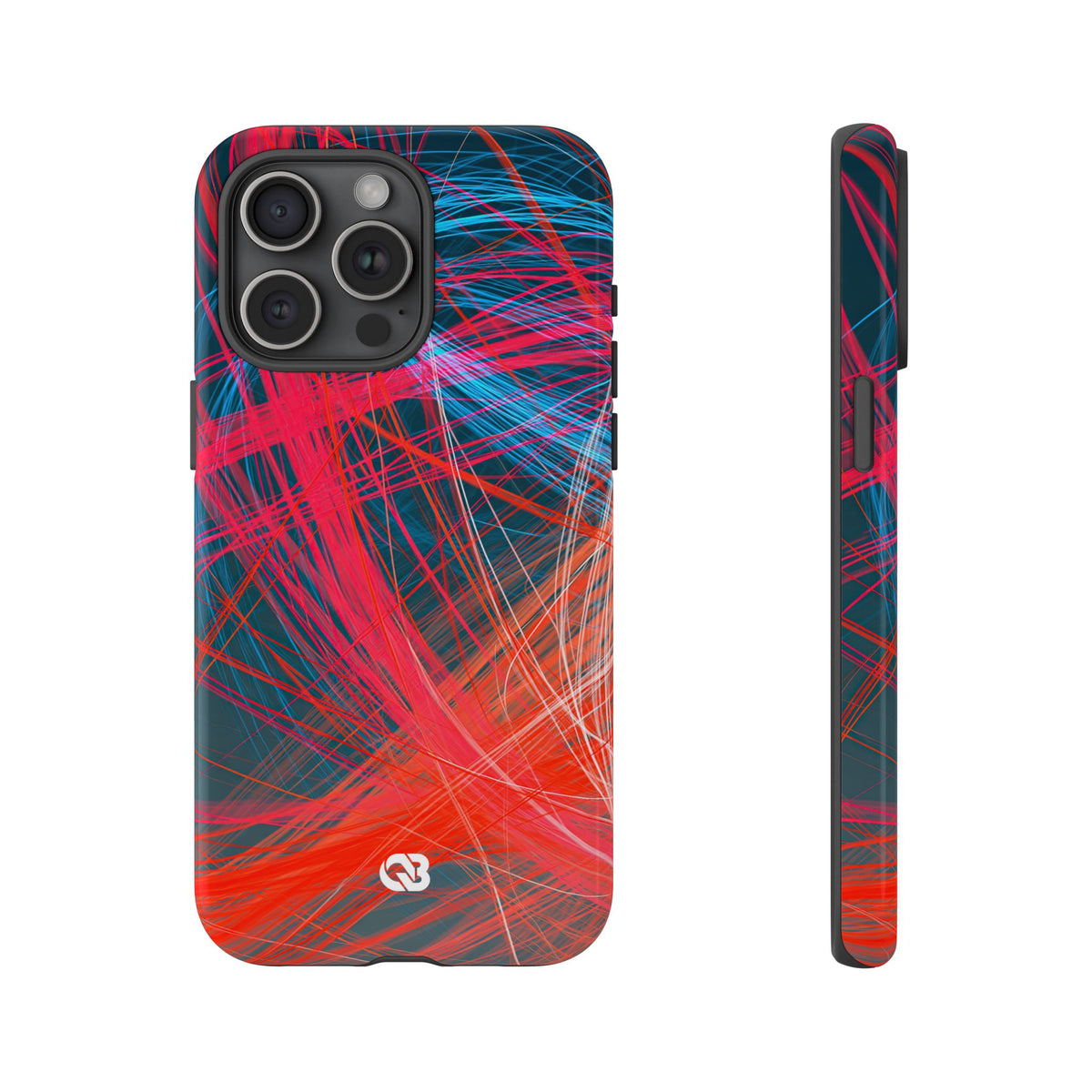 Neon Fiber Stream · Tough Phone Case for iPhone · Red