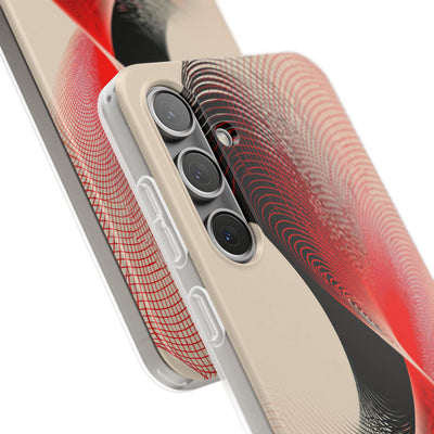 Red Lite Phone Case for Samsung - Crimson Grid Vortex