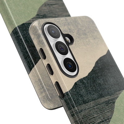 Green Tough Phone Case for Samsung - Moss Ridge Grain