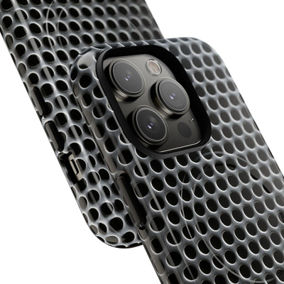 Brushed Perforated Steel · Tough 2.0 Magnetic Phone Case for iPhone · Silver