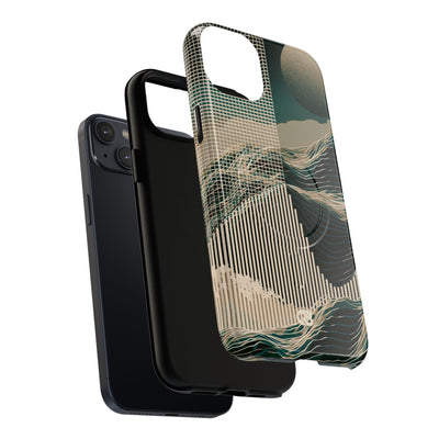 Green Tough 2.0 Magsafe Phone Case for iPhone - Lunar Moss Topography