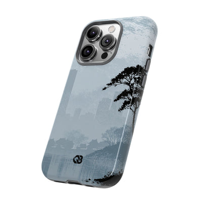 Grey Tough Phone Case for iPhone - Steel Slate Zen