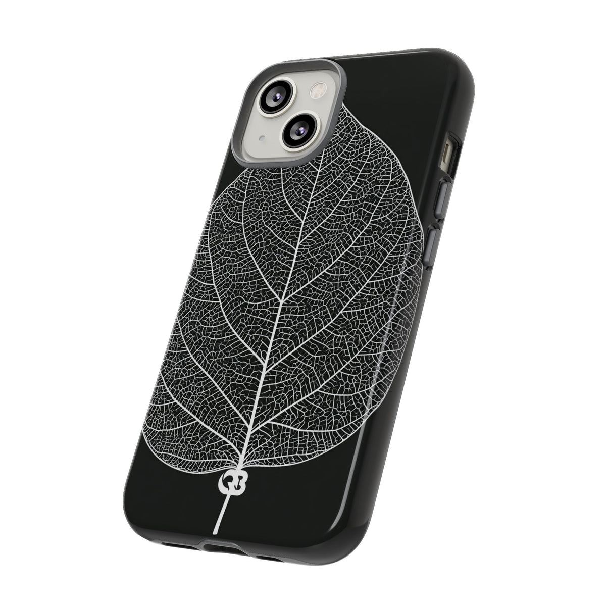 Monochrome Leaf Skeleton · Tough Phone Case for iPhone · Black