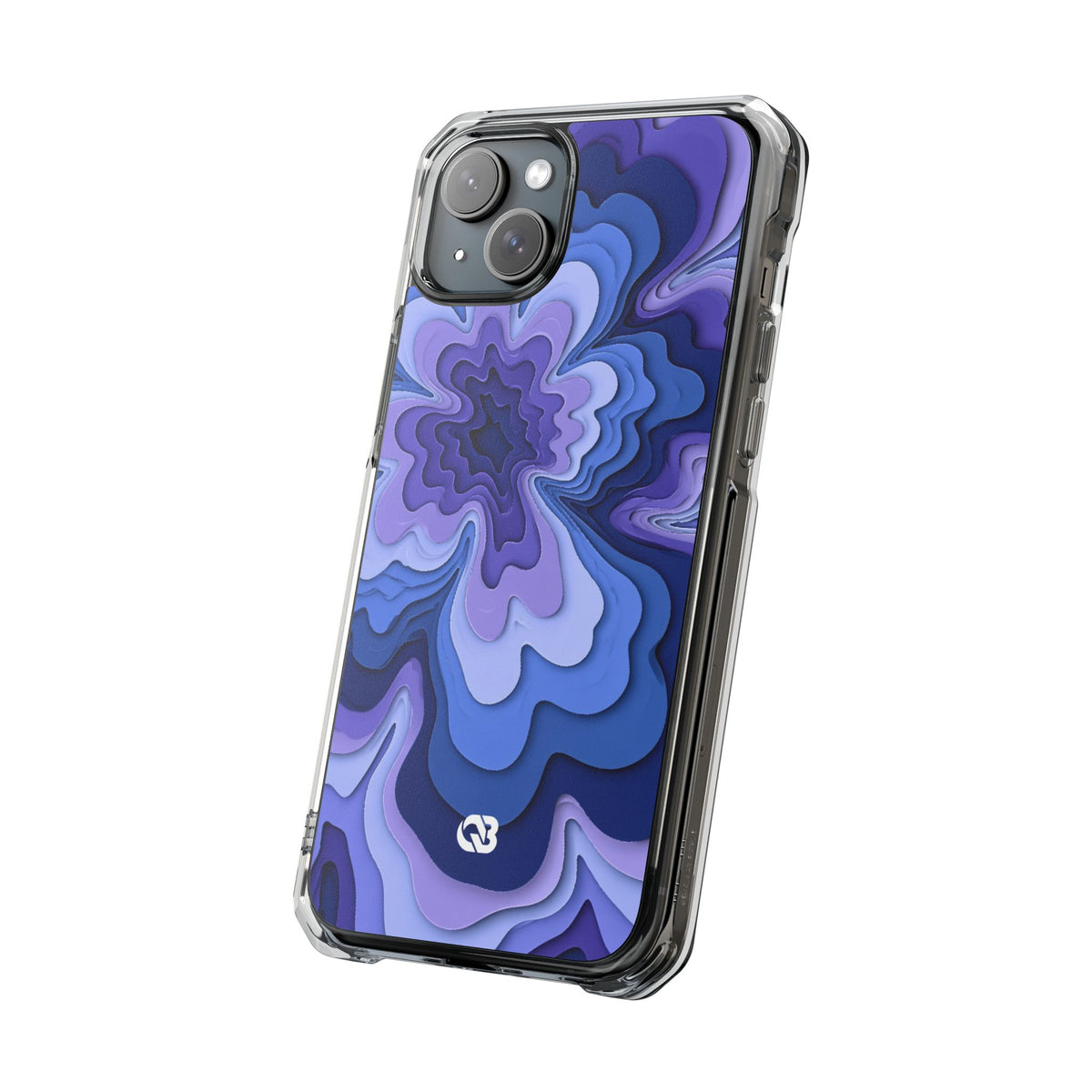 Periwinkle Strata Bloom · Clear Impact Magnetic Phone Case for iPhone · Purple