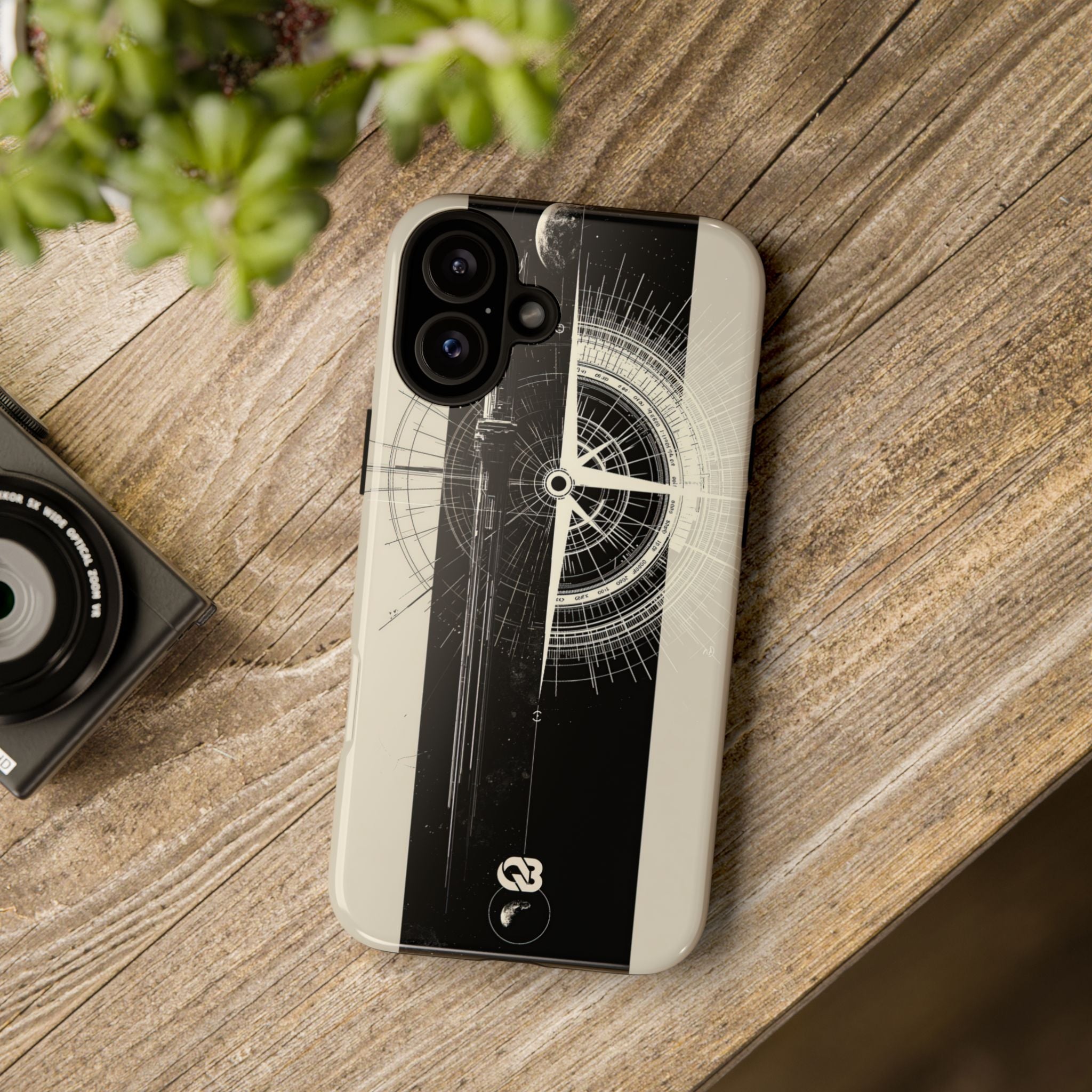Beige Tough Phone Case for iPhone - Zenith Vector Spire
