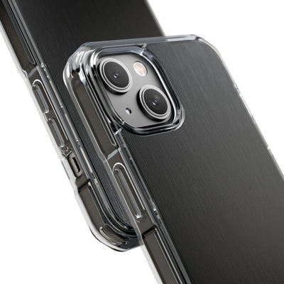 Obsidian Brushed Steel · Clear Impact Magnetic Phone Case for iPhone ·  Black