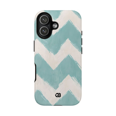 Teal Painted Chevron · Tough Phone Case for iPhone