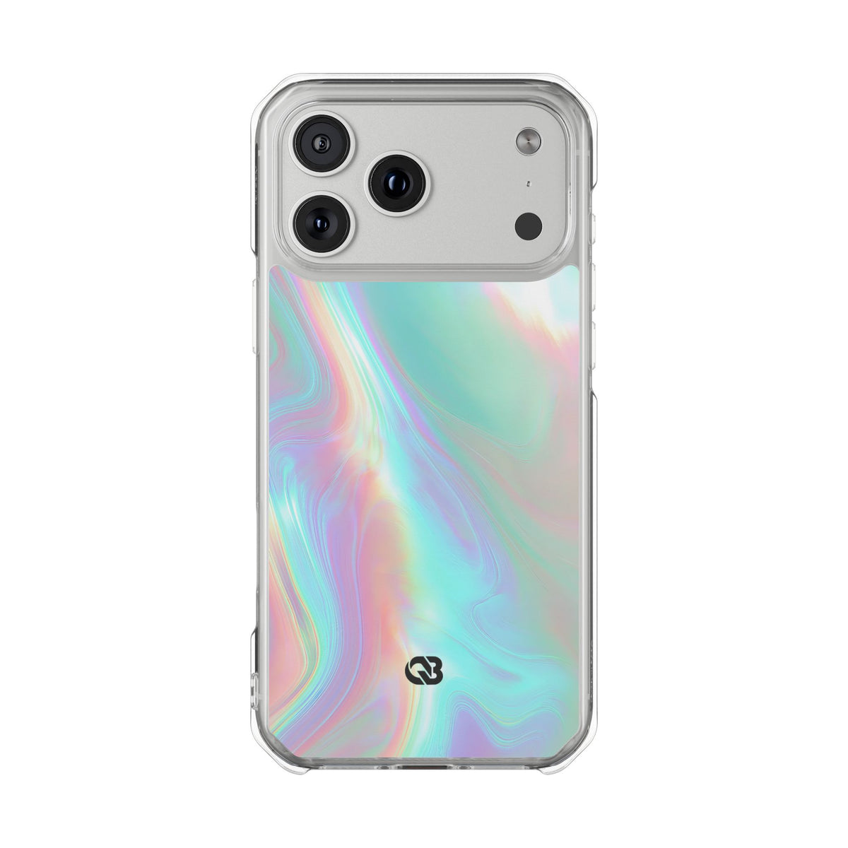 Prismatic Liquid Light · Clear Impact Magnetic Phone Case for iPhone · Teal