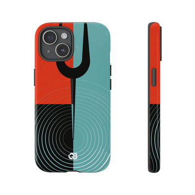 Teal Tough Phone Case for iPhone - Sonic Static Split