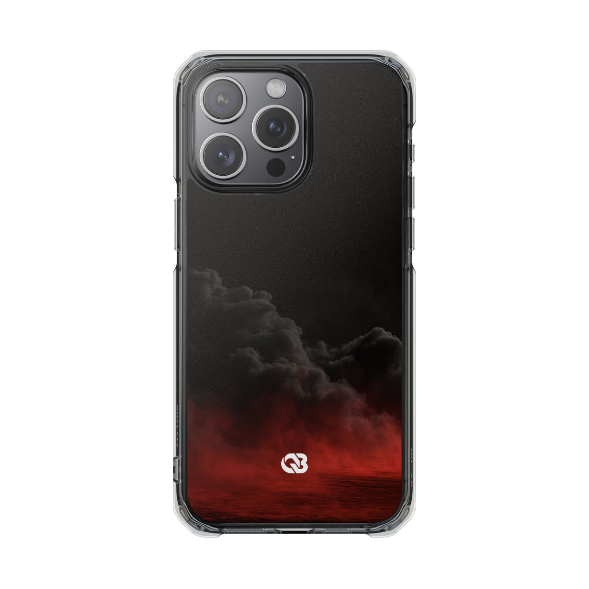 Crimson Fog Void · Clear Impact Magnetic Phone Case for iPhone ·  Black