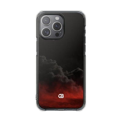 Crimson Fog Void · Clear Impact Magnetic Phone Case for iPhone ·  Black