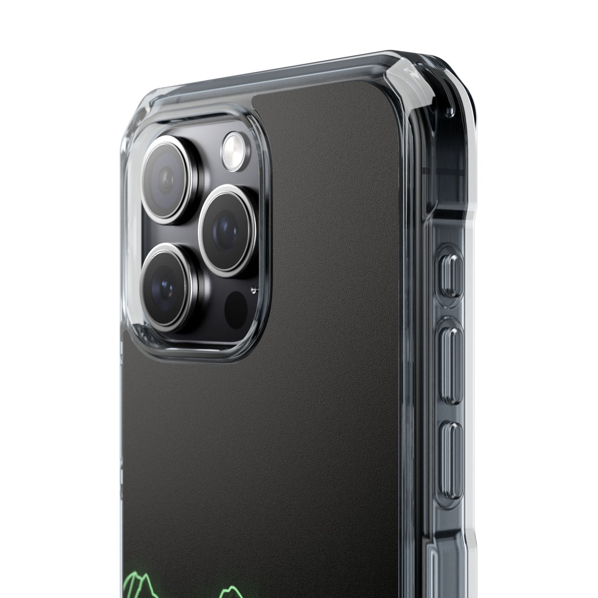 Nordic Mountain Contour · Clear Impact Magnetic Phone Case for iPhone · Black