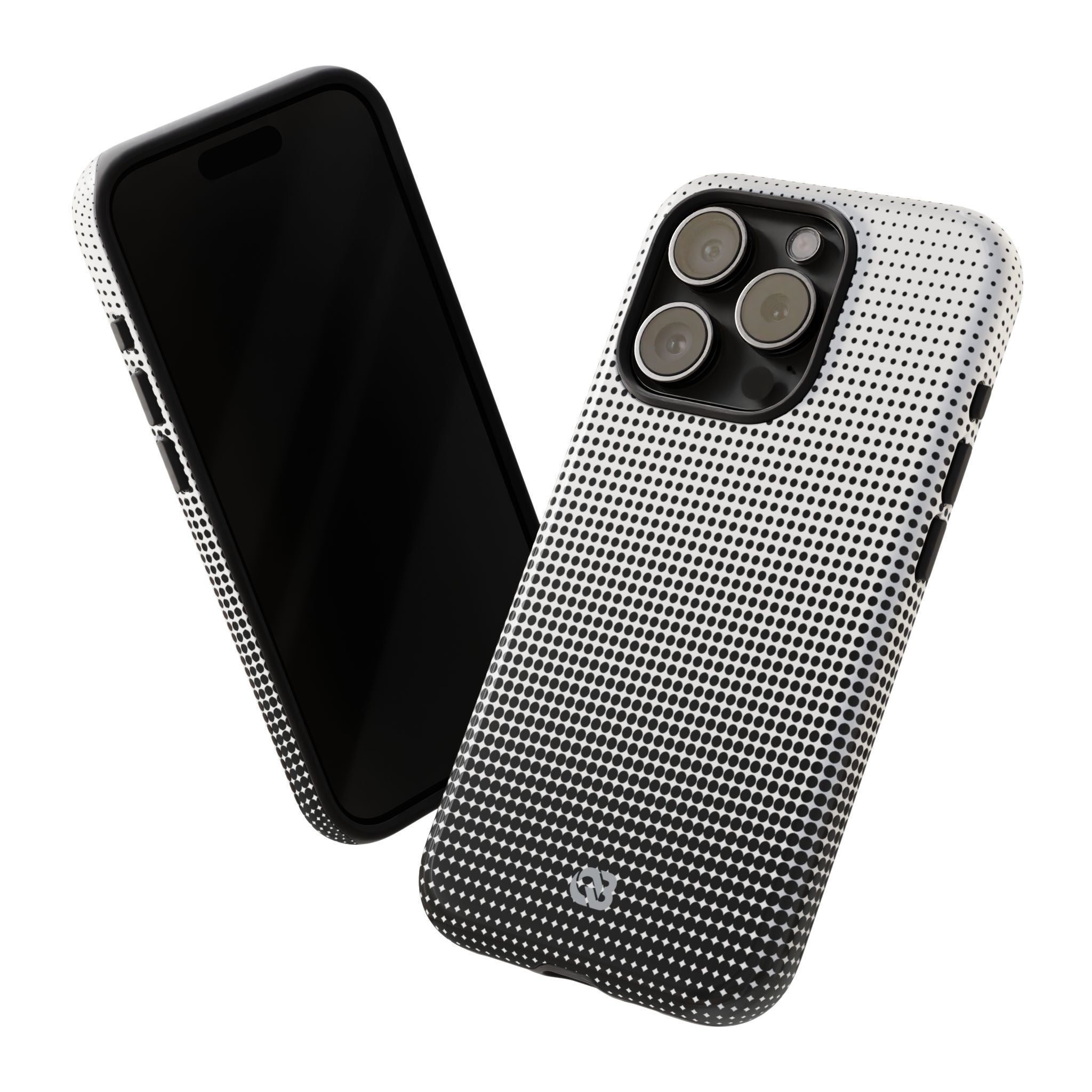 Black Tough Phone Case for iPhone - Obsidian Halftone Flux