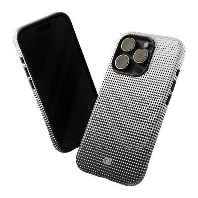 Black Tough Phone Case for iPhone - Obsidian Halftone Flux